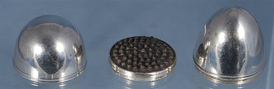 A George III silver nutmeg grater, by Samuel Meriton II, Length 50mm.